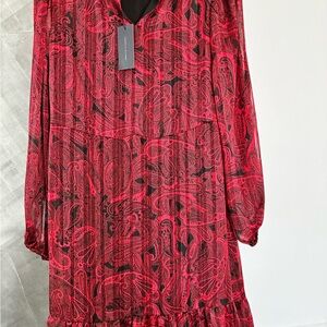 Tommy Hilfiger Red and Black Paisley Dress